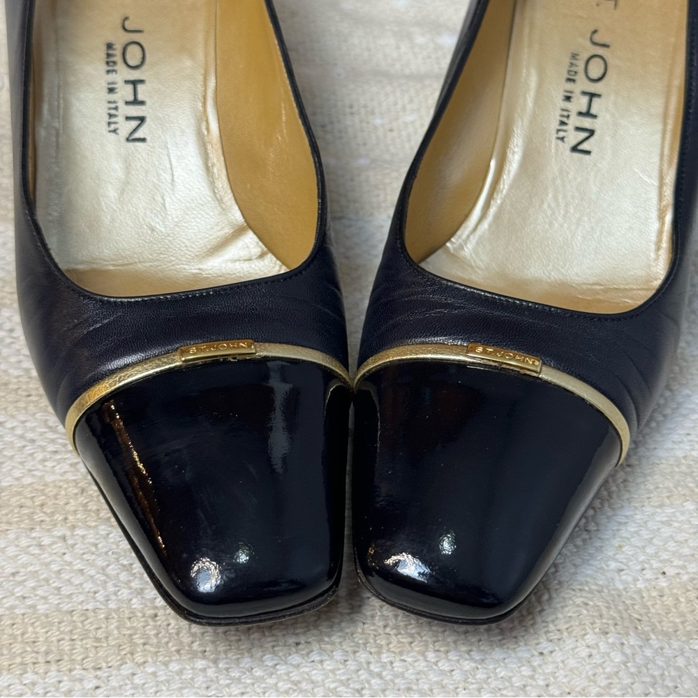 St. John black and gold heels vintage made in Italy size 7AA - Picture 11 of 11